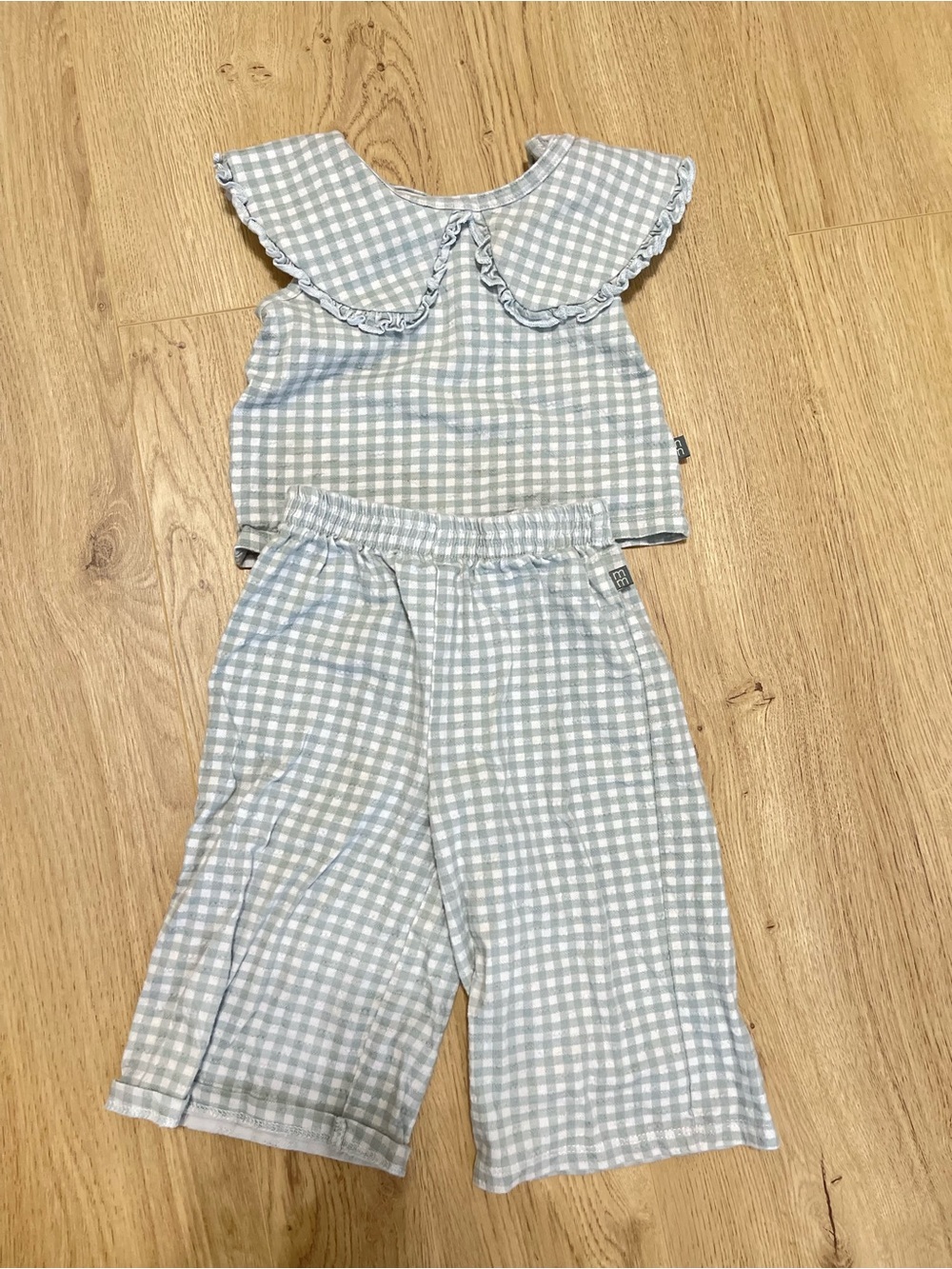 Modern Moments Gingham Ruffle-Collar Green Set (18 mo)